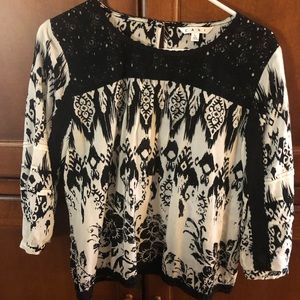 Cabi Madrid black and white shirt size L